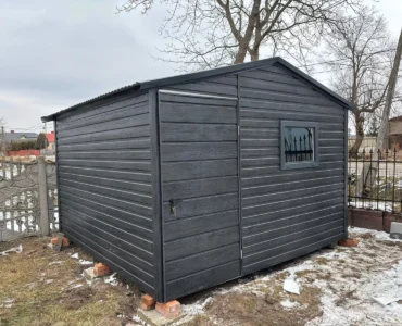 Domek narzędziowy 3x4.5 m Drewnopodobny Grafit