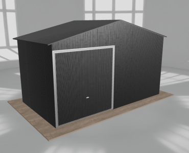 Garaż blaszany 5.5x3m jednostanowiskowy dwuspadowy Czarny