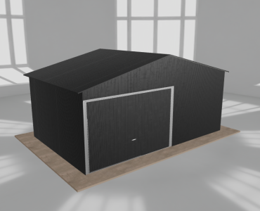 Garaż blaszany 5.5x3.5m jednostanowiskowy dwuspadowy Czarny