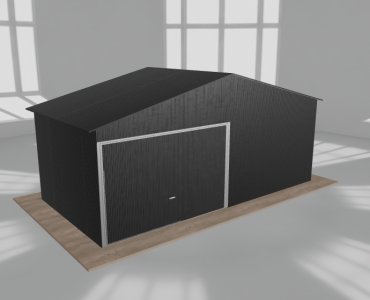 Garaż blaszany 6x3m jednostanowiskowy dwuspadowy Czarny