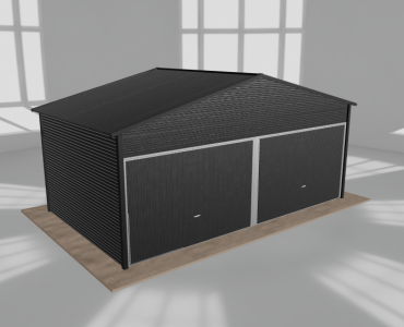 Garaż blaszany 6x3.5m dwustanowiskowy dwuspadowy Czarny
