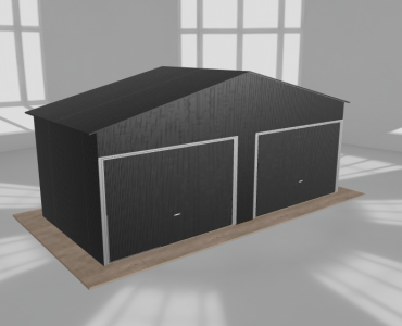 Garaż blaszany 6.5x3m dwustanowiskowy dwuspadowy Czarny
