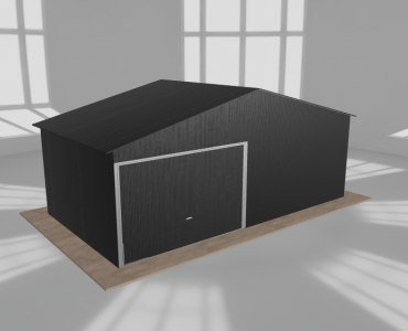 Garaż blaszany 6.5x3.5m jednostanowiskowy dwuspadowy Czarny