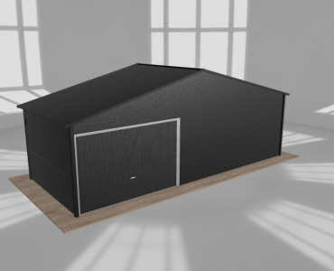 Garaż blaszany 7.5x3m jednostanowiskowy dwuspadowy Czarny