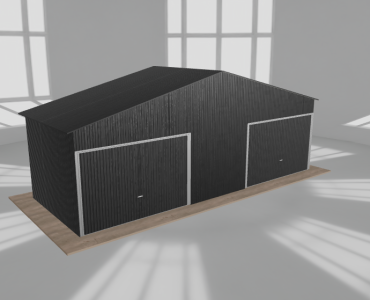 Garaż blaszany 8x3m dwustanowiskowy dwuspadowy Czarny