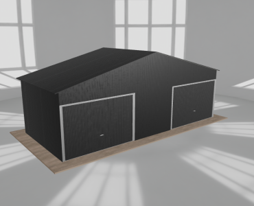 Garaż blaszany 8x3.5m dwustanowiskowy dwuspadowy Czarny