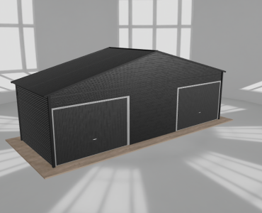 Garaż blaszany 8.5x3m dwustanowiskowy dwuspadowy Czarny