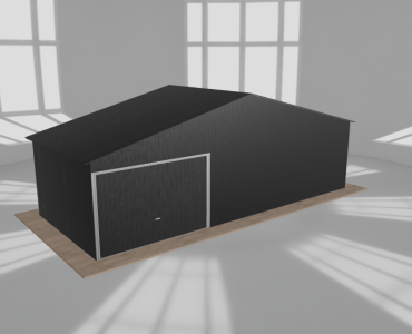 Garaż blaszany 8.5x3.5m jednostanowiskowy dwuspadowy Czarny