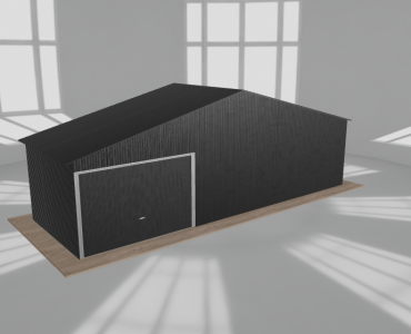 Garaż blaszany 9x3m jednostanowiskowy dwuspadowy Czarny
