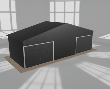 Garaż blaszany 9x3.5m dwustanowiskowy dwuspadowy Czarny