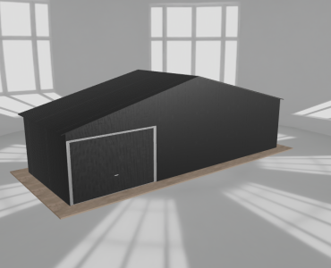 Garaż blaszany 9.5x3.5m jednostanowiskowy dwuspadowy Czarny