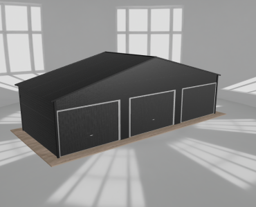 Garaż blaszany 10x4m trzystanowiskowy dwuspadowy Czarny