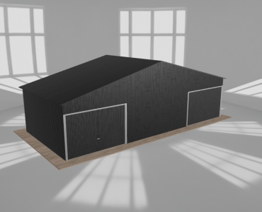 Garaż blaszany 10x4.5m dwustanowiskowy dwuspadowy Czarny