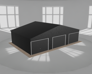 Garaż blaszany 10.5x7m trzystanowiskowy dwuspadowy Czarny