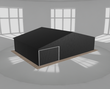 Garaż blaszany 10.5x7.5m jednostanowiskowy dwuspadowy Czarny