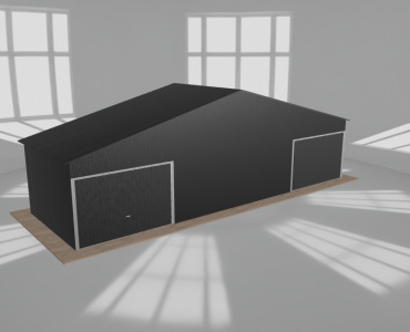 Garaż blaszany 11x3.5m dwustanowiskowy dwuspadowy Czarny