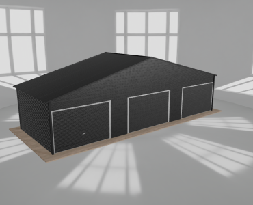 Garaż blaszany 11x4m trzystanowiskowy dwuspadowy Czarny