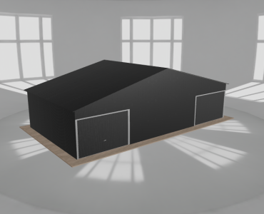 Garaż blaszany 11x6m dwustanowiskowy dwuspadowy Czarny