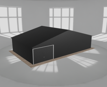 Garaż blaszany 11x6.5m jednostanowiskowy dwuspadowy Czarny