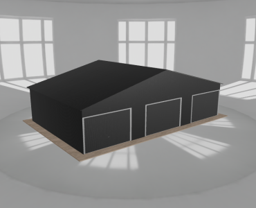 Garaż blaszany 11x7m trzystanowiskowy dwuspadowy Czarny