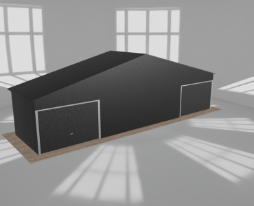 Garaż blaszany 11.5x3m dwustanowiskowy dwuspadowy Czarny