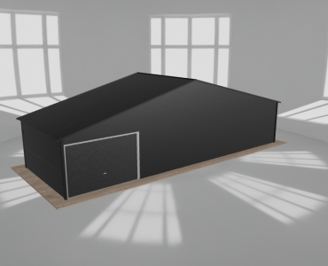 Garaż blaszany 11.5x4m jednostanowiskowy dwuspadowy Czarny