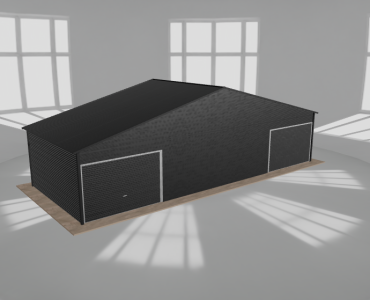 Garaż blaszany 11.5x4.5m dwustanowiskowy dwuspadowy Czarny
