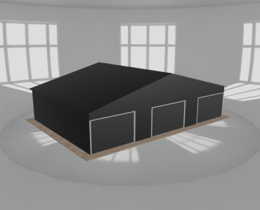 Garaż blaszany 11.5x8m trzystanowiskowy dwuspadowy Czarny