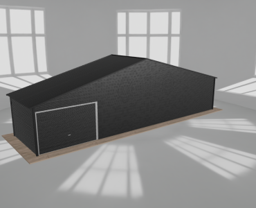 Garaż blaszany 12x3m jednostanowiskowy dwuspadowy Czarny