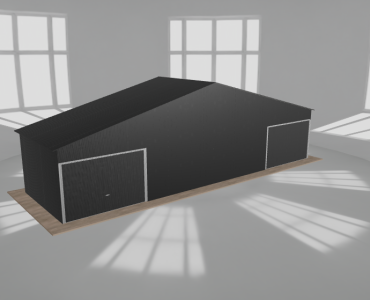 Garaż blaszany 12x3.5m dwustanowiskowy dwuspadowy Czarny