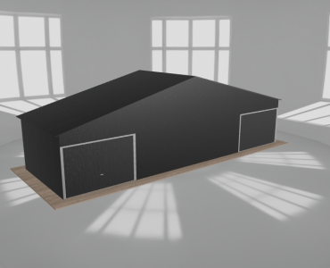 Garaż blaszany 12x4m dwustanowiskowy dwuspadowy Czarny