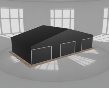 Garaż blaszany 12x6.5m trzystanowiskowy dwuspadowy Czarny