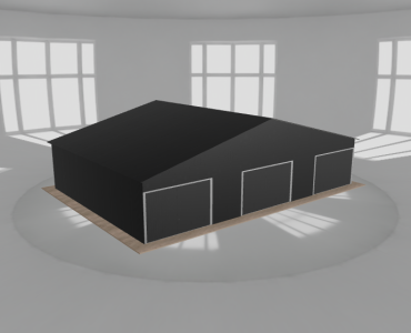 Garaż blaszany 12x8.5m trzystanowiskowy dwuspadowy Czarny