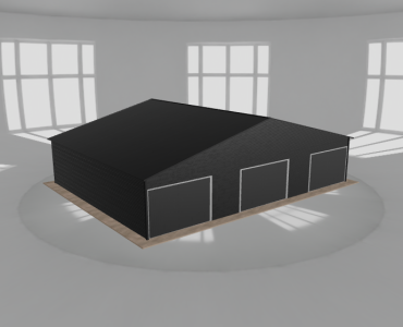 Garaż blaszany 12x9m trzystanowiskowy dwuspadowy Czarny