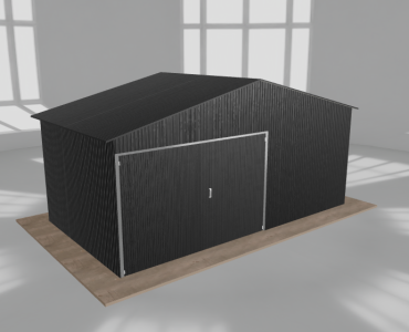 Garaż blaszany 5.5x3m jednostanowiskowy dwuspadowy Czarny