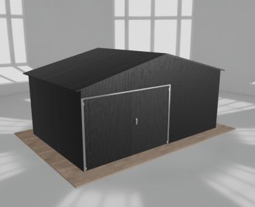 Garaż blaszany 5.5x3.5m jednostanowiskowy dwuspadowy Czarny