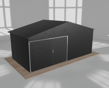 Garaż blaszany 6x3m jednostanowiskowy dwuspadowy Czarny