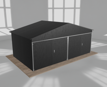 Garaż blaszany 6x3.5m dwustanowiskowy dwuspadowy Czarny