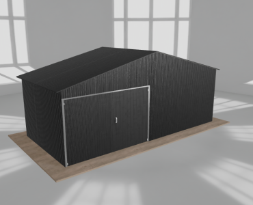 Garaż blaszany 6.5x3m jednostanowiskowy dwuspadowy Czarny