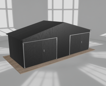 Garaż blaszany 7.5x3m dwustanowiskowy dwuspadowy Czarny
