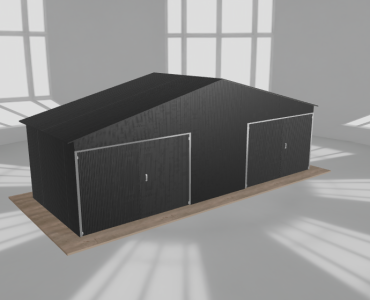 Garaż blaszany 8x3m dwustanowiskowy dwuspadowy Czarny