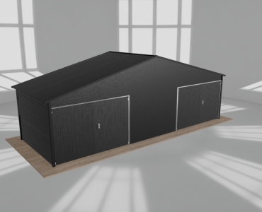 Garaż blaszany 8.5x3m dwustanowiskowy dwuspadowy Czarny