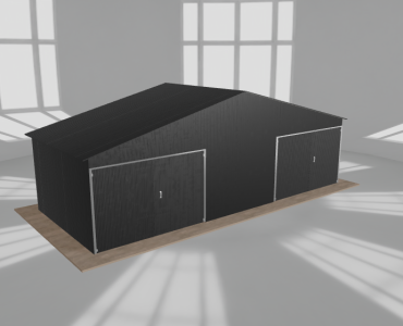 Garaż blaszany 8.5x3.5m dwustanowiskowy dwuspadowy Czarny