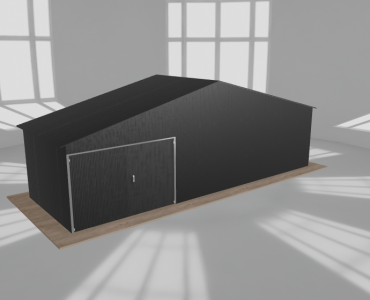 Garaż blaszany 9x3m jednostanowiskowy dwuspadowy Czarny