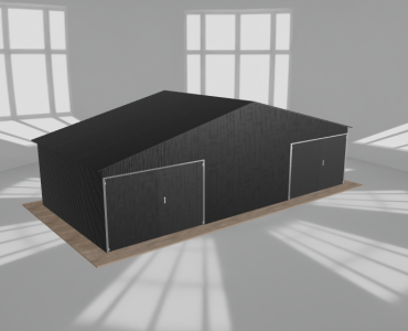 Garaż blaszany 9.5x4.5m dwustanowiskowy dwuspadowy Czarny