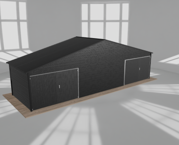 Garaż blaszany 10x3m dwustanowiskowy dwuspadowy Czarny