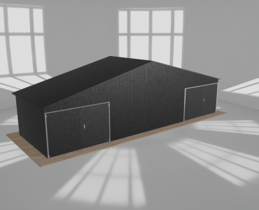 Garaż blaszany 11x3.5m dwustanowiskowy dwuspadowy Czarny
