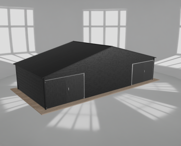 Garaż blaszany 11x5m dwustanowiskowy dwuspadowy Czarny