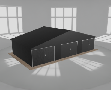 Garaż blaszany 11x6m trzystanowiskowy dwuspadowy Czarny