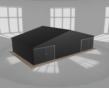 Garaż blaszany 11x6.5m dwustanowiskowy dwuspadowy Czarny